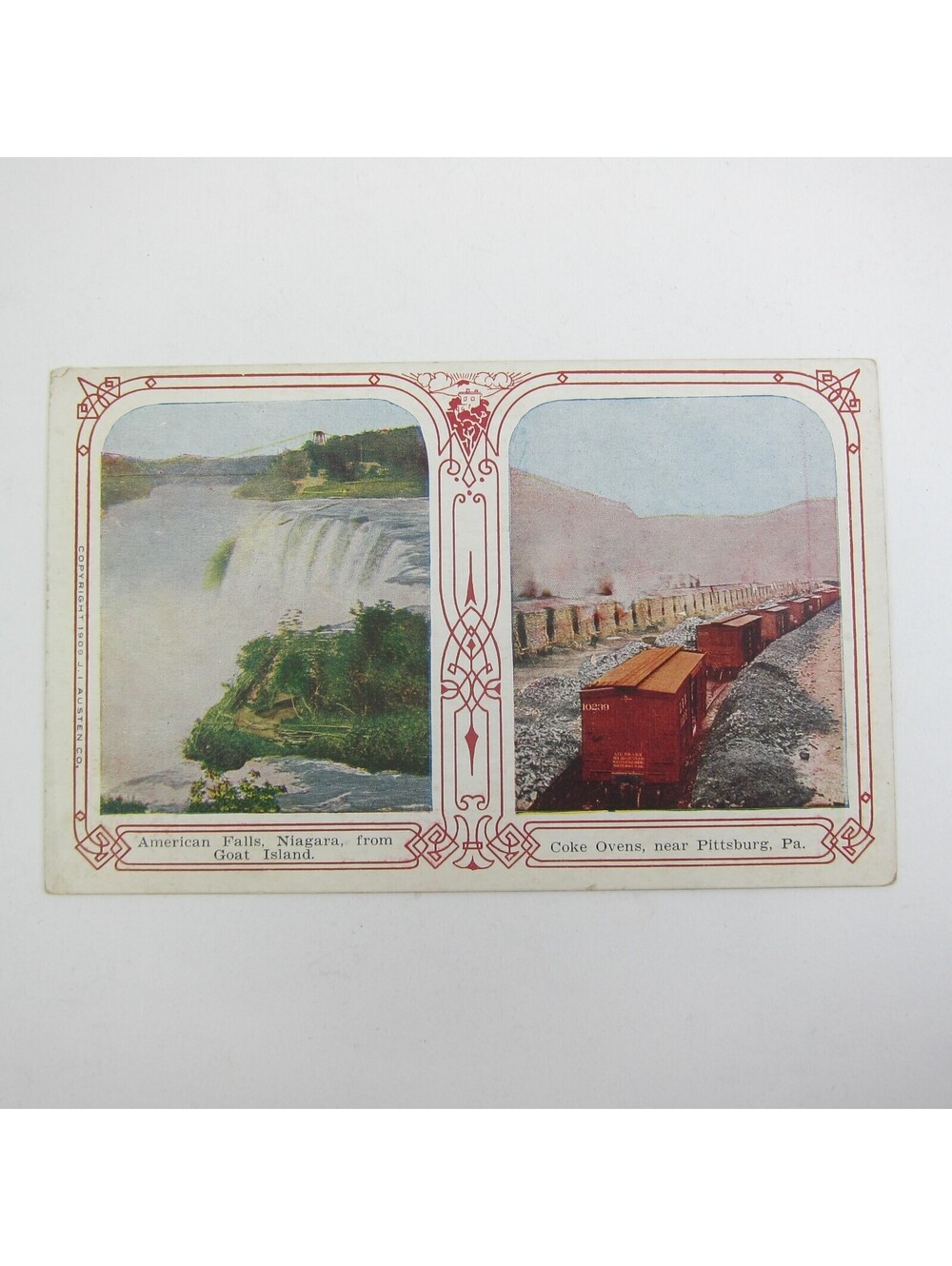 Postcard Coke Ovens Pittsburgh Pennsylvania & Niagara Falls Goat Island Antique